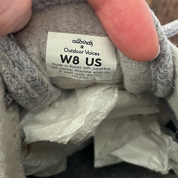 All Birds Outdoor Voices Collaboration Grey Wool Runners Size Women’s 8 - Picture 8 of 8